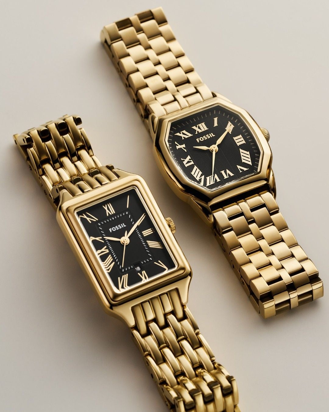 Fossil Harlow Gold  Black Stainless Steel Watch
