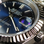SEIKO Silver Stainless Steel Watch Fluted Bezel Blue Sunburst Dial Jubilee Bracelet Premium Automatic Watch – Men