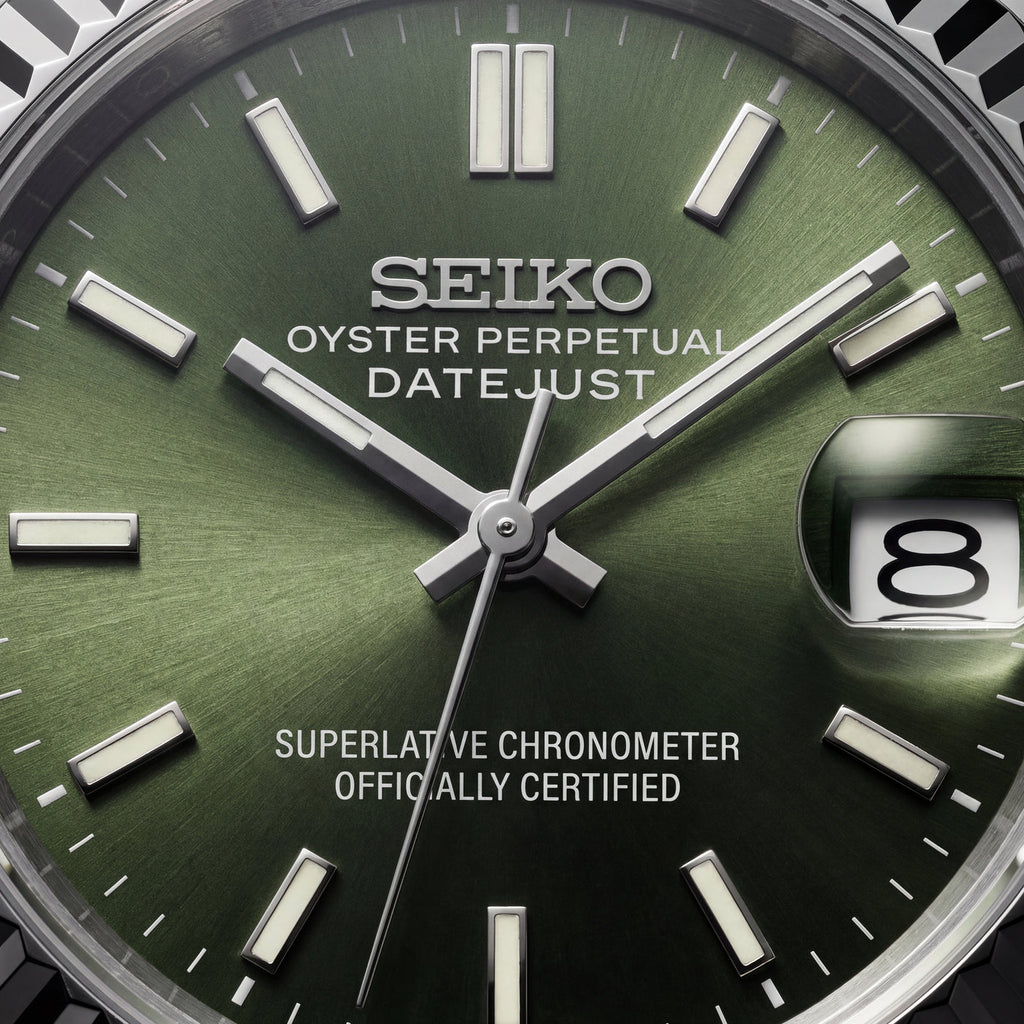 Luxury Silver Stainless Steel Watch Fluted Bezel Green Sunburst Dial Jubilee Bracelet Premium Automatic Watch – Men