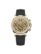 RLX gold-tone embellished dial black strap fashion watch