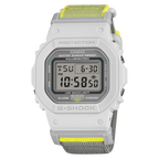 G-Shock 5600 cloth band watch – White/Grey/Yellow – front view