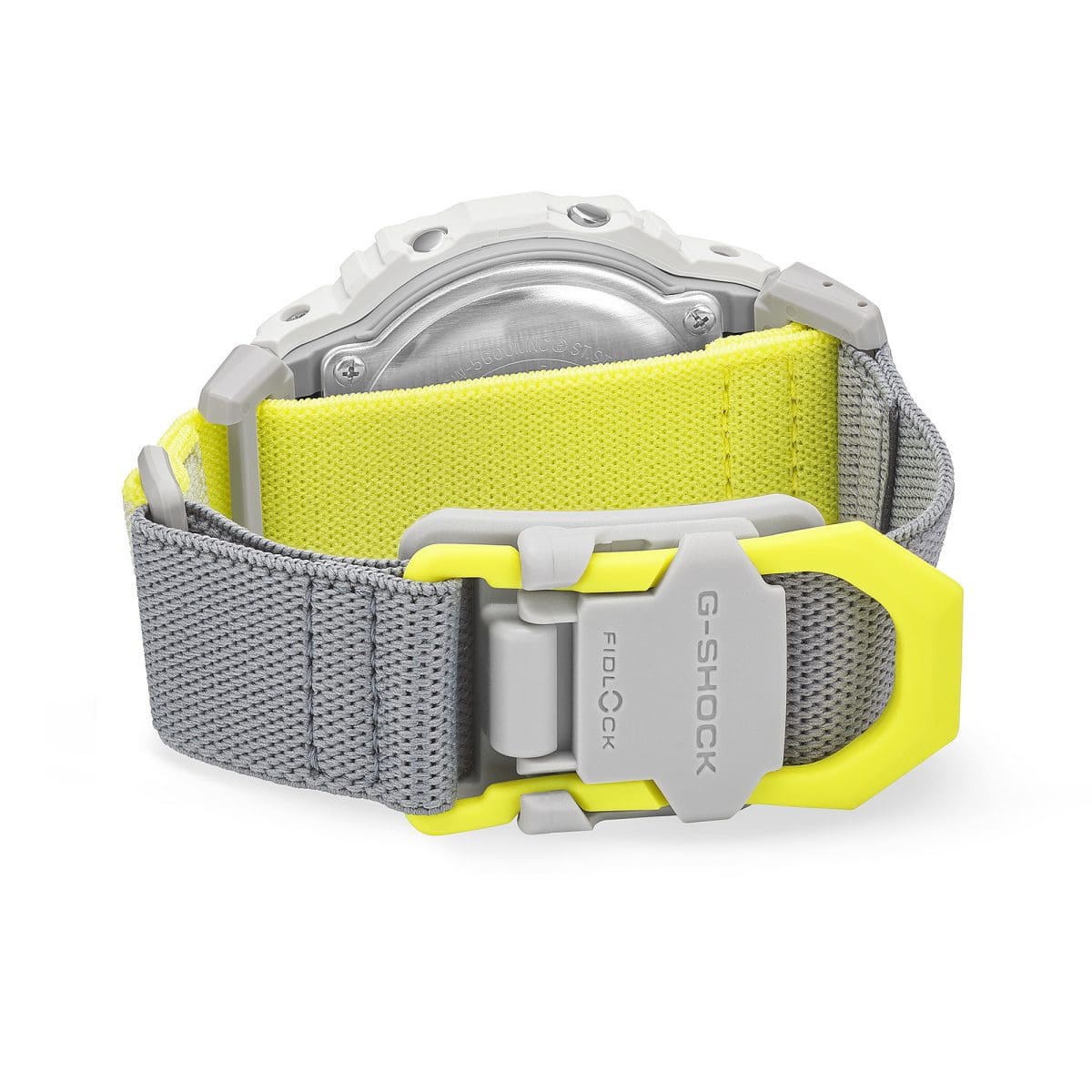 G-Shock 5600 – White/Grey/Yellow cloth band and clasp