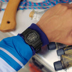 G-Shock 5600 – Black/Grey on wrist