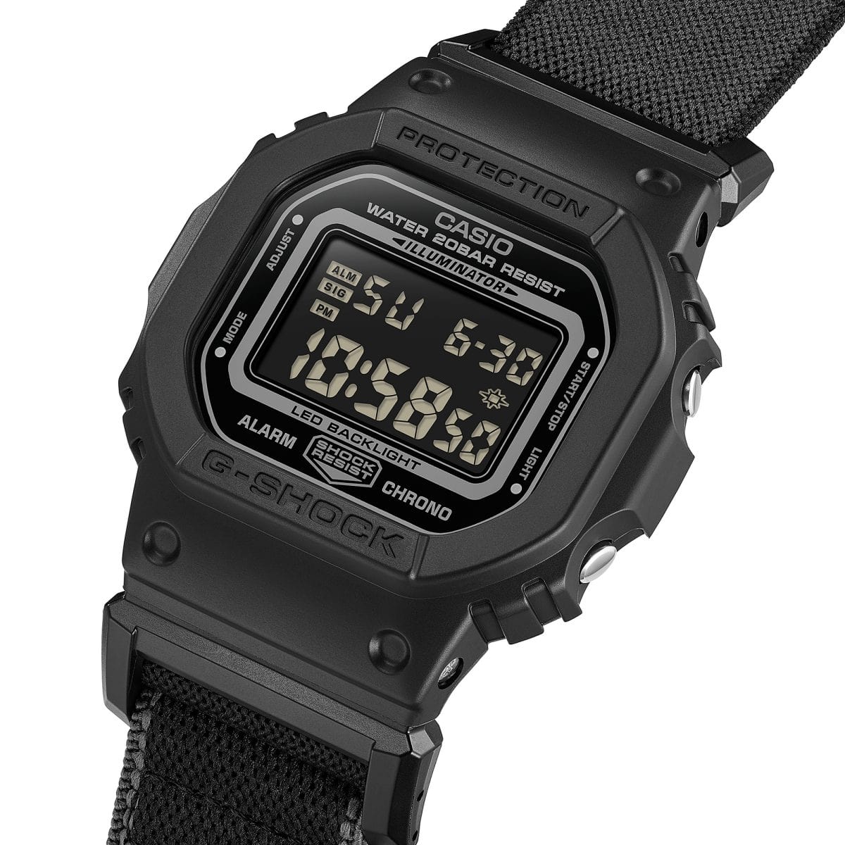 G-Shock 5600 – Black/Grey angled dial