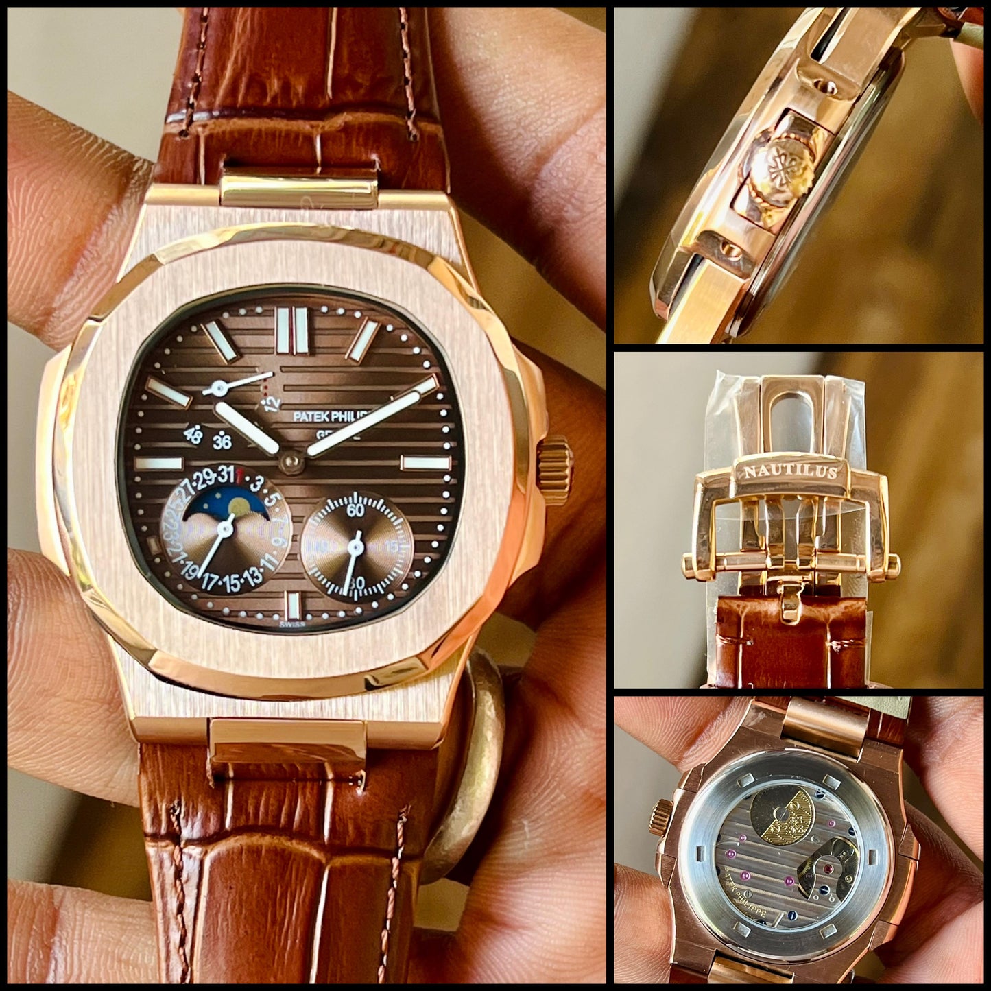 Patek Philippe Nautilus Case Size:40mm - Case Material:Rose Gold - Movement:Automatic Winding