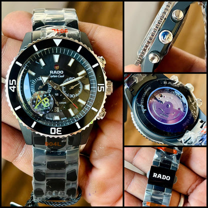 RADO CAPTAIN COOK JAPAN AUTOMATIC HIGH PREMIUM QUALITY FULL BLACK METAL BELT