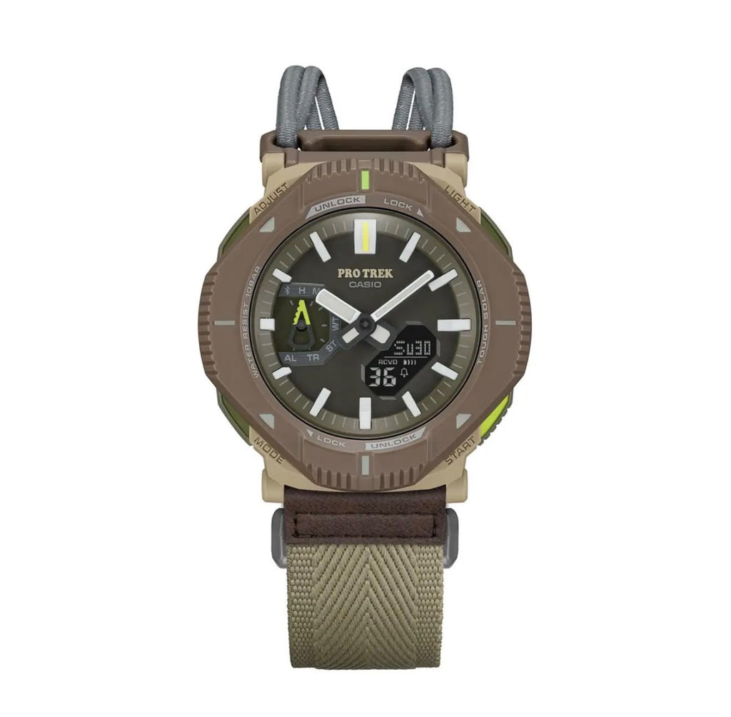 Casio Pro Trex Khaki/Green front view
