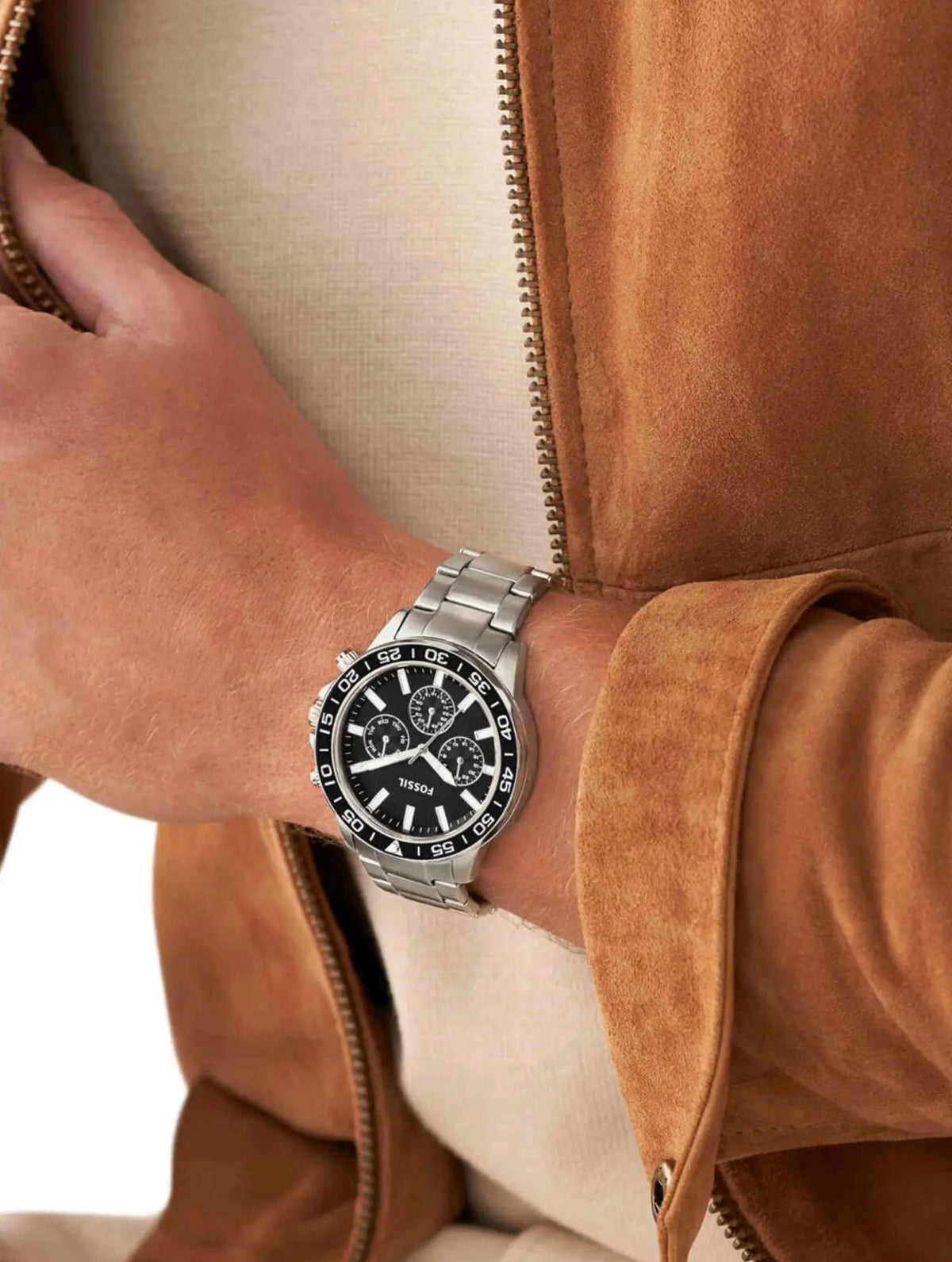 Fossil Black Dial Silver Men's Watch product view