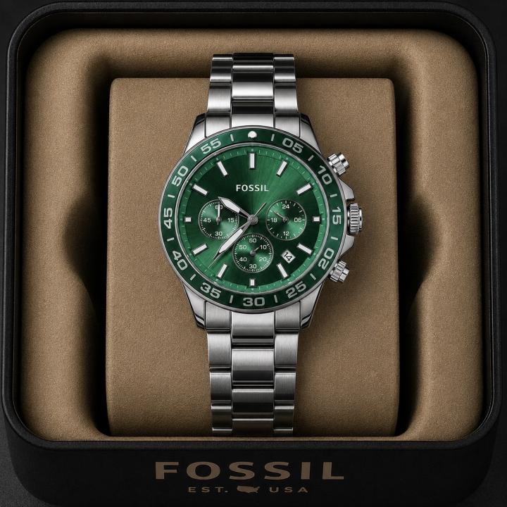 Fossil Green Dial Gunmetal Men's Watch product view
