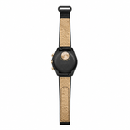 Omega x Swatch MoonSwatch black and gold watch - white background