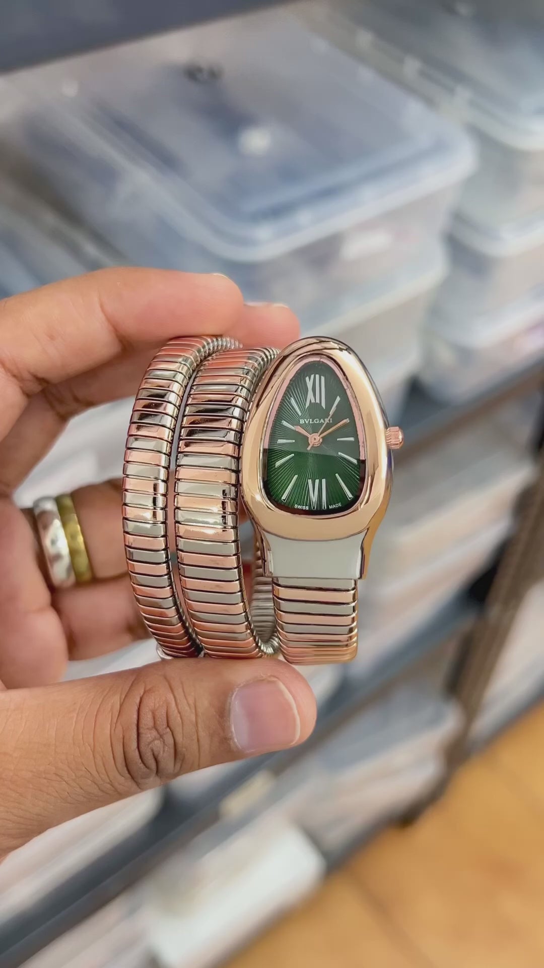 BVL SERPENTINE WITHOUT STONE TWO TONE ROSEGOLD SPIRAL