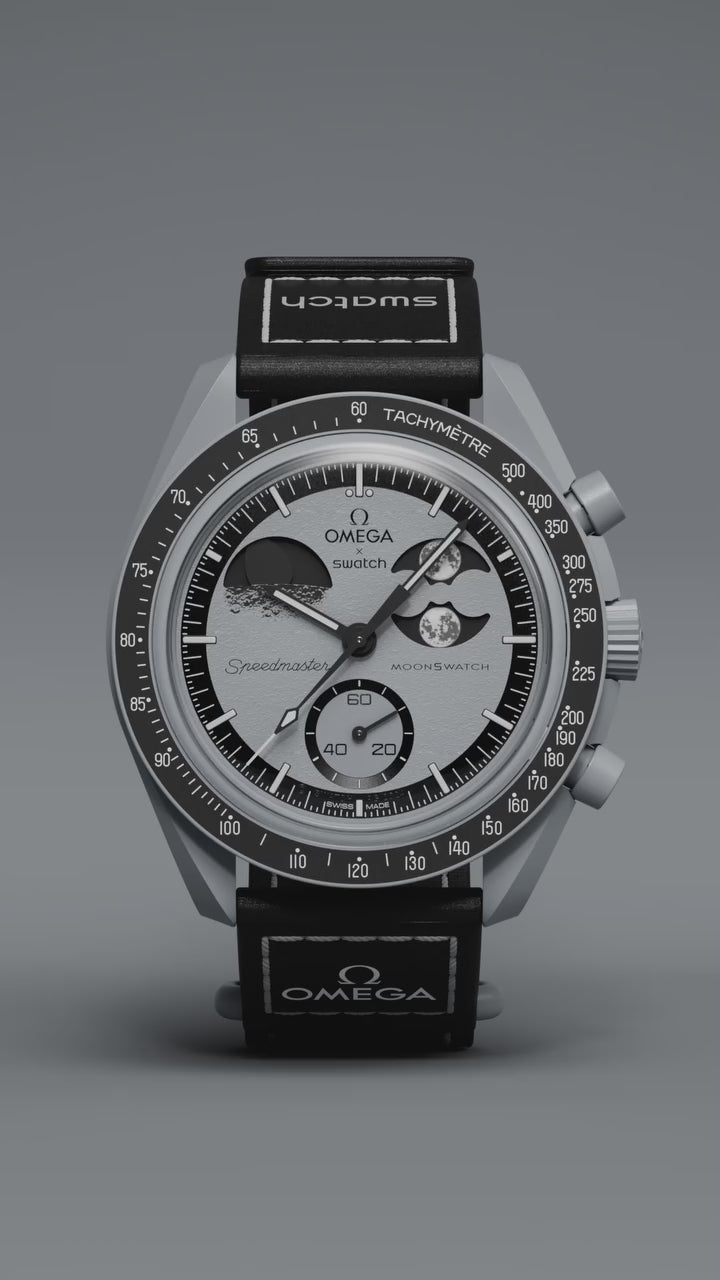 TRPOmega Speedmaster Moonswatch greyBlack with black belt