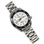 Seiko white dial quartz men's watch with silver bracelet